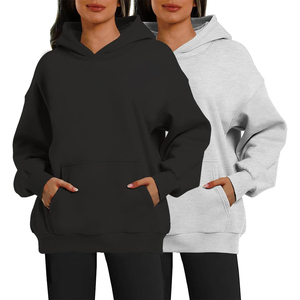 Sudadera con Capucha Oversize Unisex al por Mayor, de Color Liso, de Algodón Afelpado, con Bolsillos, Estilo Casual para Otoño, Ajuste Regular, Tejido de 320g - Product Image 1