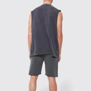 Nueva Colección Conjunto de Dos Piezas sin Mangas para Hombre, Ropa de Verano Transpirable, Informal, de Poliéster/Algodón, con Logotipo Personalizado, Antiencogimiento, Secado Rápido - Product Image 4