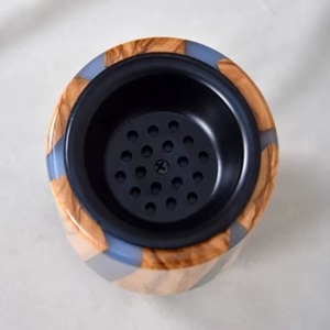 Brûleur d'encens arabe OEM en époxy avec motif grain de bois bleu pour la décoration intérieure, utilisation toute saison, Bakhoor saoudien de luxe fait main - Product Image 3