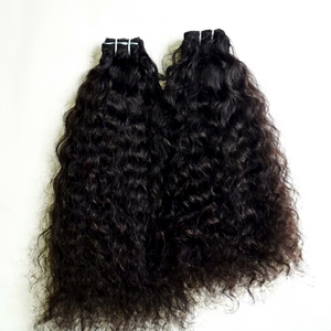 Perruque frontale à fermeture en dentelle, 100% cheveux humains vierges Remy indiens, style afro ondulé, pour femmes noires, 100g, double trame faite à la machine - Product Image 1