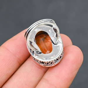 Magnifique bague en pierre précieuse Morganite, tendance et moderne, en argent sterling 925 massif, bijoux faits à la main, vente en gros, prix d'usine - Product Image 2