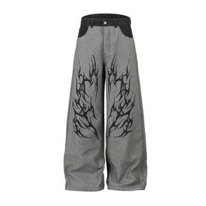 Pantalones Vaqueros Anchos de Moda con Estampado Serigrafiado, Pantalones Holgados de Alta Calidad para Hombre, Fabricantes Personalizados - Product Image 3