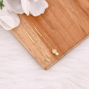 Pendientes de Perlas Naturales y Piedra Lunar Arcoíris, Joyería Artesanal con Piedras Preciosas para Mujer - Product Image 2