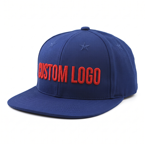 Gorra de Béisbol Snapback Azul con Bordado 3D de Logotipo Personalizado, Visera Plana, Estilo Hip Hop Urbano para Hombre y Mujer, Alta Calidad, Venta al Por Mayor - Product Image 1