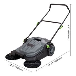 Spazzatrice manuale da 25,6 pollici con contenitore angolare non elettrico da 5 galloni e larghezza di spazzamento manuale - Product Image 6