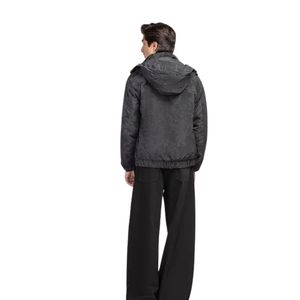 <b>Men</b> <b>Black</b> Hooded <b>Jacket</b> Zip Up Casual Outdoor Windbreaker Lightweight Waterproof Hooded <b>Jacket</b> <b>Long</b> Sleeve Custom Logo OEM - Product Image 3