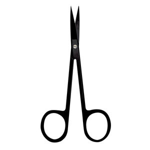 Ciseaux professionnels Super Cut Iris droits 11,5 cm – Instrument chirurgical ophtalmique en acier inoxydable allemand avec revêtement noir - Product Image 1