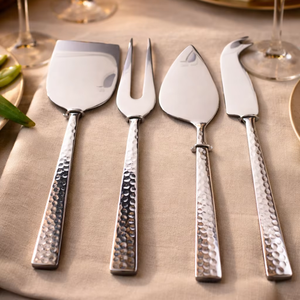 Couteaux à fromage à manche martelé, outils à fromage en acier inoxydable poli, ensemble de couteaux à fromage résistant à la rouille - Product Image 6