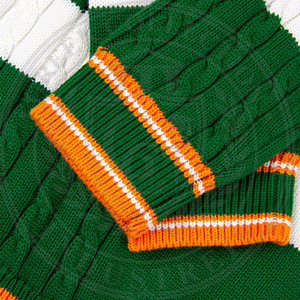 Cardigan en tricot vert Alpha pour sororité, broderie lettre, manches longues, molleton de coton, pull grec pour femme, col en V, université - Product Image 5