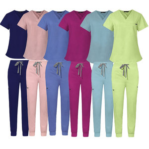 Unisex Medical <b>Scrubs</b> Set Knitted Eco-Friendly Stretch Anti-Wrinkle Jogger Hospital Workwear Made in Pakistan - Product Image 1