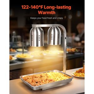 Lampada Riscaldante per Alimenti Commerciale 500W in Acciaio Inox, Lampada Termica Autoportante per Alimenti - Product Image 2