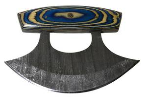 Couteau Ulu artisanal à lame en carbone avec manche en corne de cerf – Couteau de chef premium à lame oscillante pour l'extérieur - Product Image 6