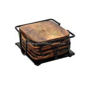Sous-verres en bois de la meilleure qualité, excellent design classique pour la maison, la cuisine et la table. - Product Image 5