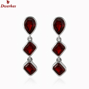 Hottest popular wholesale elegant <b>earrings</b> 925 sterling silver garnet natural gemstone drop <b>earring</b> exporter manufacturer - Product Image 2