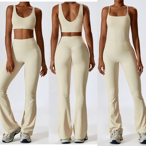 Vêtements de sport de haute qualité, vêtements de sport pour la gym, vêtements de fitness pour femmes, vente en gros, ensemble de yoga deux pièces à séchage rapide - Product Image 4