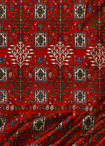 Red Floral Pattern 100% Polyester Anti-Pill <b>Fabric</b> for Sarees Dresses Kurtis Tops Scarves Home Decor and Suit - Product Image 6