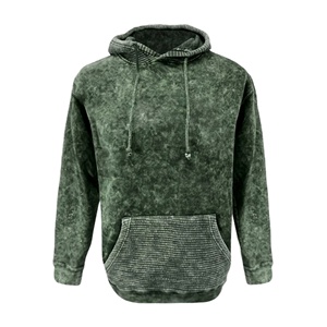Pull à capuche lavé et épais pour hommes, imprimé sur mesure, coton éponge français numérique de style coréen délavé à l'acide pour l'hiver - Product Image 2