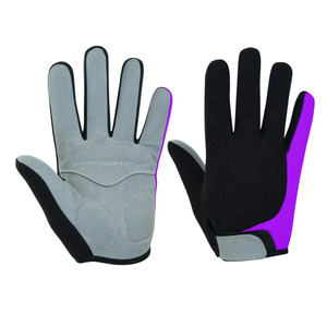 Gants de cyclisme bleu-gris à doigts entiers, unisexes, respirants, en polyester, antidérapants, compatibles avec les écrans tactiles, fermeture à enfiler - Product Image 5