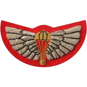 Gold Embroidered Wings <b>Patch</b> with Parachute Design <b>Sew</b>-<b>On</b> Nonwoven Felt Applique for Hat Blazer Cap - Product Image 3