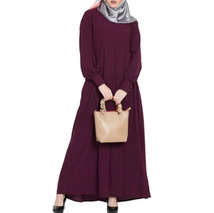 Women Full Length Modest <b>Dress</b> <b>Long</b> Sleeve Plain Belted Islamic Fashion Casual Maxi Gown Comfortable Fit - Product Image 1