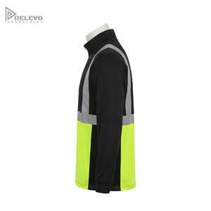 Sudadera de Seguridad Personalizada de Alta Visibilidad con Cierre de Cremallera, ANSI Clase 2, Dos Tonos, Cinta Reflectante Amarilla, Manga Larga, Ropa de Trabajo - Product Image 4