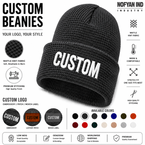 Fabricant de bonnets tricotés sur mesure en gros, OEM, marque privée, fabricant de chapeaux d'hiver, fournisseur de bonnets tricotés avec logo brodé sur mesure - Product Image 1