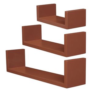 Set di 3 Mensole Galleggianti Rustiche Marroni, Scaffali a Muro per Arredamento Casa, Bagno, Armadio, Soggiorno - Product Image 5