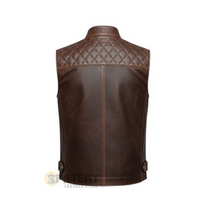 Wholesale Latest Style Genuine Leather Made Men <b>Vest</b> for Outdoor Wear OEM Custom Service Men Leather <b>Vests</b> in Bulk Quantity - Product Image 2