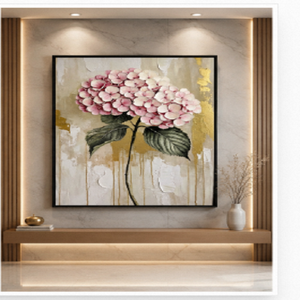 Peinture artisanale « Bloom of Serenity » : Paysage tropical réaliste moderne peint à la main sur toile, scène estivale - Product Image 1