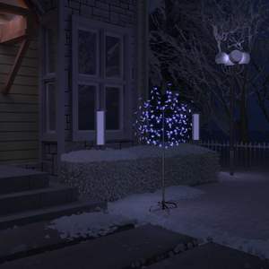 Árbol de Navidad de Plástico Azul Mediano con Metal y Otras Decoraciones Festivas - Product Image 1