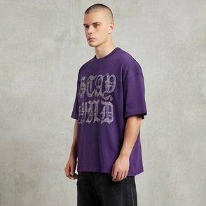 Camiseta Vintage Lavada para Hombre, Oversize con Pedrería, Estilo Urbano, Manga Corta, Alta Calidad - Product Image 4