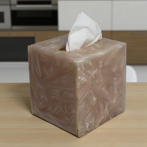 Caja de pañuelos de resina epoxi de excelente diseño para baño, mesa, la mejor calidad, caja de pañuelos de cartón y resina al mejor precio - Product Image 3