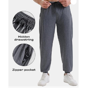 Pantalones Deportivos de Felpa para Hombre, Mezcla de Algodón Premium, con Cintura Ajustable con Cordón y Bolsillos Laterales Profundos para Uso Diario - Product Image 2