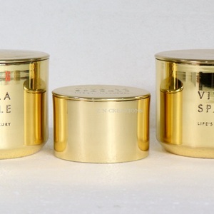 Bocaux à bougies en laiton doré de 12 oz de haute qualité, faits à la main, durables, avec logo personnalisé, contenants vides pour la fabrication de bougies, décoration brillante pour la maison - Product Image 3