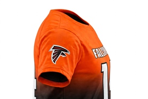 Maillot de football américain personnalisé pour hommes, respirant, à manches courtes, dégradé orange et noir, uniforme d'équipe, vente en gros de vêtements de sport - Product Image 3