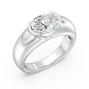 แหวนทรงรีประดับเพชรเม็ดเดี่ยว - Product Image 4