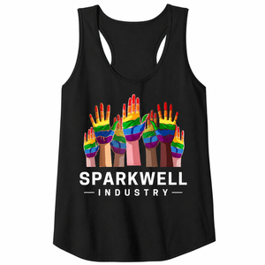<b>Rainbow</b> Pride Hands Print Men's Tank <b>Top</b> Sleeveless O-Neck Breathable Knitted Casual Fitness Summer Vest - Product Image 1
