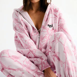 Sweats à capuche oversize tendance pour femmes, vente en gros, OEM, en polaire camouflage Real Tree, streetwear, fabricant de marques privées - Product Image 6