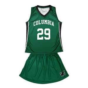 Ensemble de maillots de lacrosse personnalisés pour femmes, col en V, réversibles, avec jupe-kilt et numéros personnalisés - Product Image 1