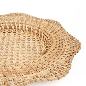 Handmade Round Rattan Placemat Natural Woven Table Mat Boho Dining Table Decor for Home Restaurant Use - Product Image 2