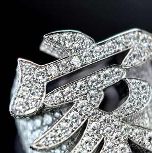 Custom Rhodium Plated Moissanite Allah <b>Ring</b> <b>Iced</b> Out Letter Band Resizable Silver Fine Jewelry for Party - Product Image 1