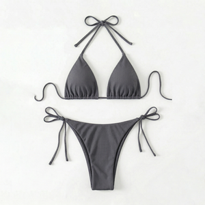 Traje de Baño Deportivo Triangular Sexy con Estampado Personalizado, Trajes de Baño para Mujer con Cuello en V, Bikini Brasileño, Ropa de Playa, Conjunto de Dos Piezas - Product Image 5