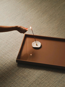 Plateau rectangulaire élégant en laque marron avec rebord surélevé, organiseur décoratif pour table basse, bureau et maison - Product Image 6