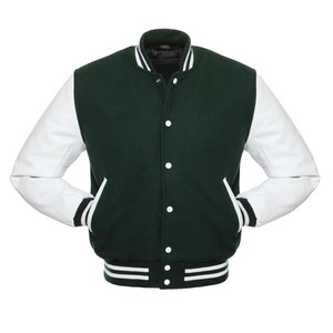 Forest Green <b>White</b> Burgundy <b>White</b> Varsity <b>Jacket</b> <b>Men</b> Premium Wool Blend Letterman <b>Jacket</b> Custom OEM - Product Image 1