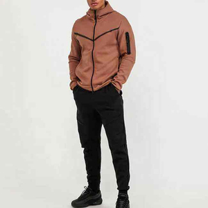 Unisex Solid <b>Hooded</b> Anti-Wrinkle Heavyweight Regular Fit Drawstring Tracksuit Sporty Sweatshirt Pants Set Breathable Summer - Product Image 5