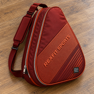 Bolsa deportiva para raqueta de pádel con correa acolchada para el hombro, panel frontal con gráfico personalizado, doble cremallera, estuche para equipo deportivo. - Product Image 6