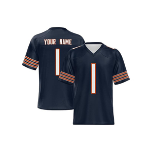 Maillot de football américain haut de gamme 100 % polyester à manches courtes, anti-transpiration, antibactérien, personnalisable avec le nom de l'équipe pour la saison estivale - Product Image 4