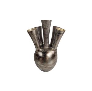 Jarrón de Metal Plateado Abstracto al por Mayor, Jarrón Decorativo de 5 Aberturas, Adorno Artesanal de Aluminio Duradero para Bodas y Eventos - Product Image 1