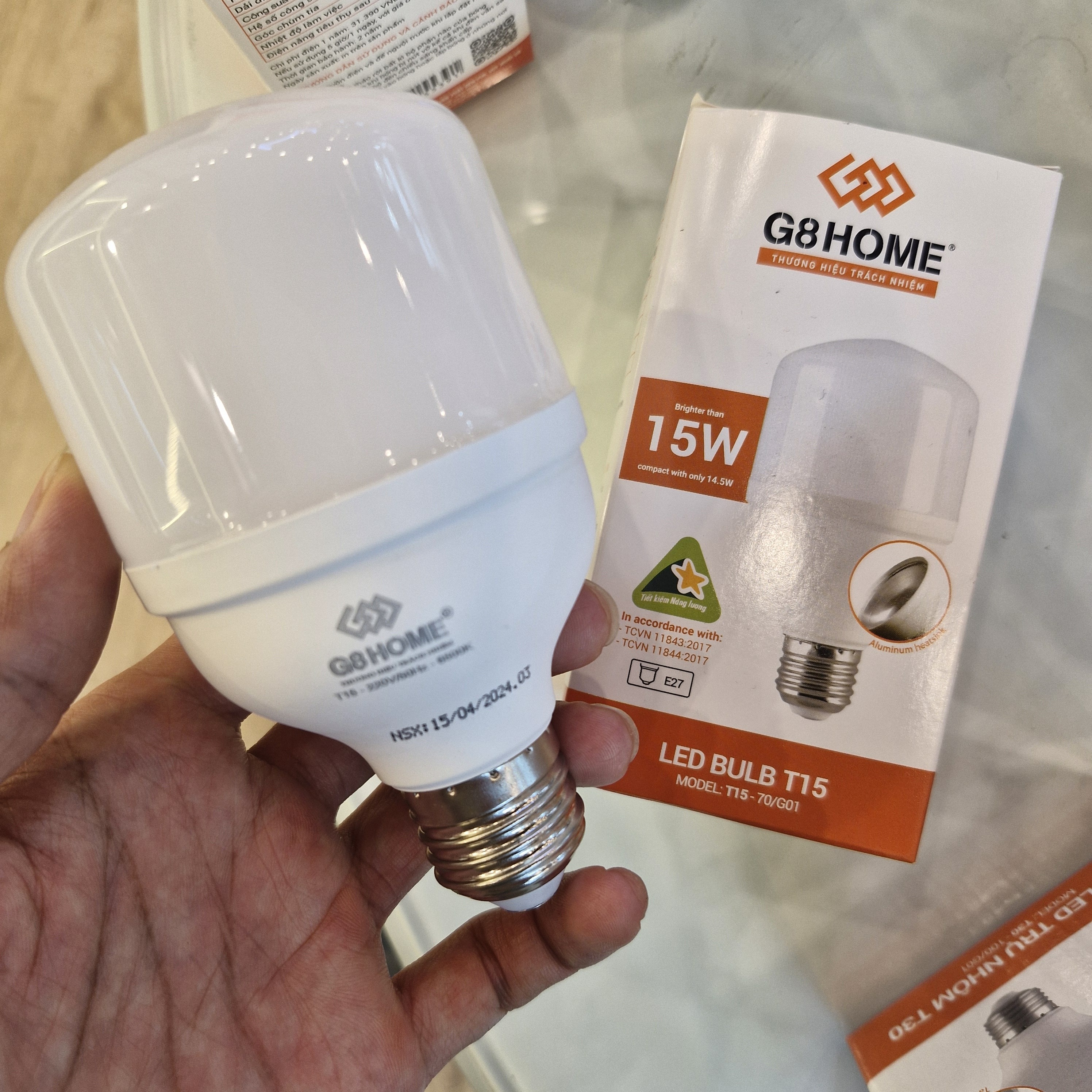AC lights 15W T Shape LED Bulb DOB SKD B22/E27 Base CRI>84 6500K 220V 20000 Hours Lifespan 2-Year Warranty 95 Lm/W 1370 Lm