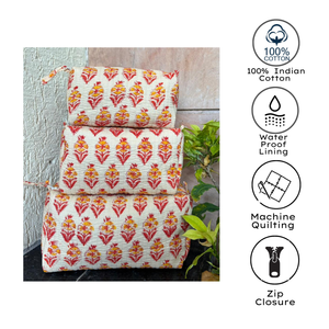 Ensemble de trousses de toilette imprimées à la main de qualité supérieure, 3 tailles, multifonctionnelles, organiseur de cosmétiques de voyage pour un usage quotidien et des cadeaux - Product Image 2